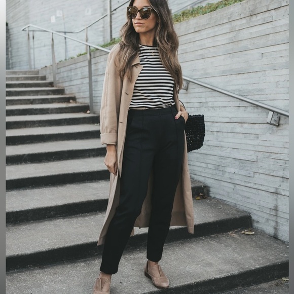 Everlane The Dream Pant Pintuck Pull On Pants Tapered Black Womens Small - Picture 1 of 11